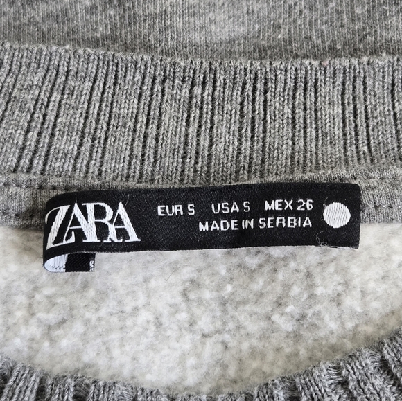 Zara Grey Oversized Plush Crewneck Sweatshirt Size Small - Picture 10 of 14